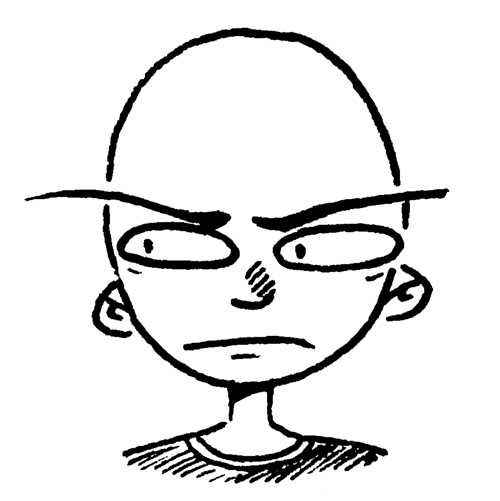 Eyebrows self-portrait illustration by Andrew Attwell