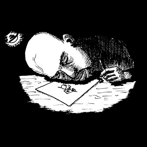 Sleeping self-portrait illustration by Andrew Attwell